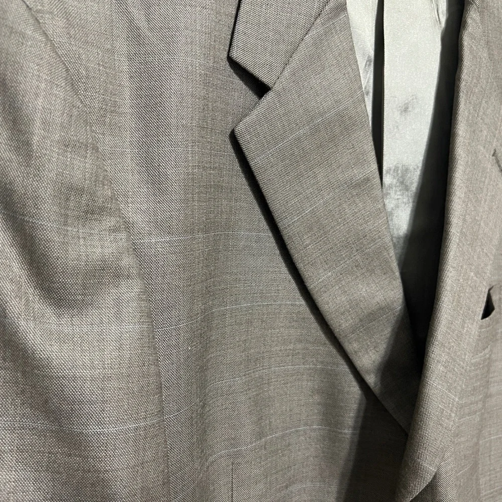 Austin Reed Mens Wool Suit 42L 34x30 2pc Jacket Pants Khaki Glen Check‎